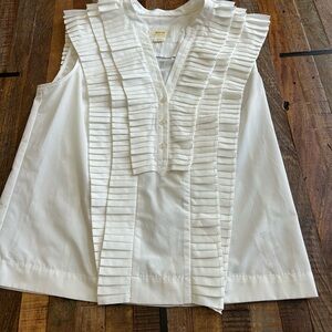 Anthropologie Maeve Sleeveless Ruffled Blouse